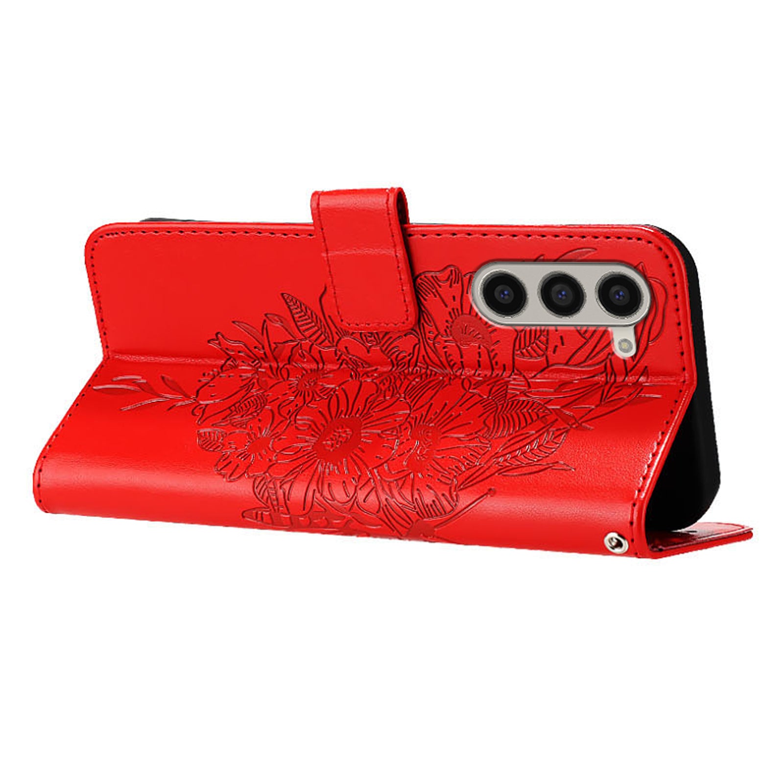 YB Imprinting Series-4 For Samsung Galaxy Z Fold6 5G Case Wallet Leather Phone Cover with Hand Strap - Red YB Imprinting Series-4 For Samsung Galaxy Z Fold6 5G Case Wallet Leather Phone Cover with Hand Strap - Red